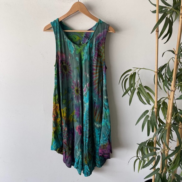 Dresses & Skirts - Boho Hippie Tie Dye Tank Dress